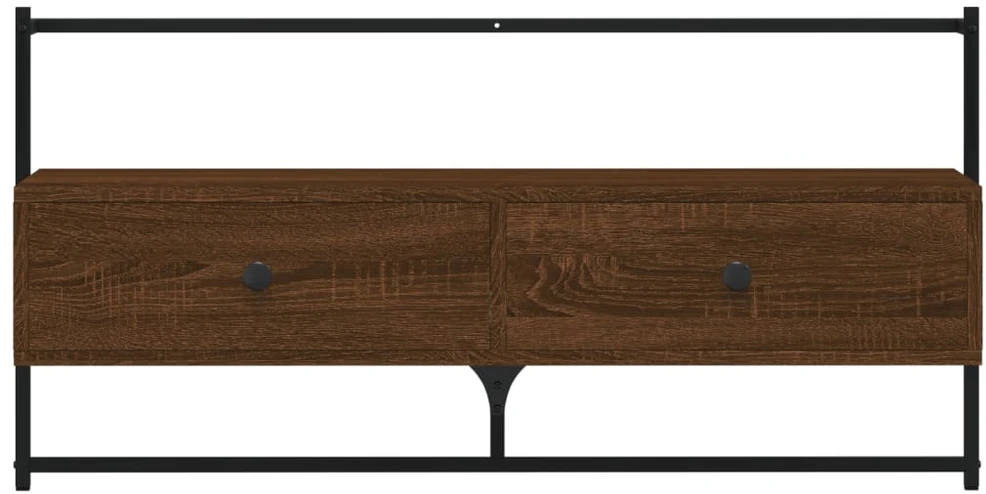 TV staliukas Sieninė televizoriaus spintelė, ruda, 100,5x30x51cm, mediena