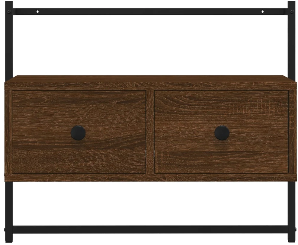 TV staliukas Sieninė televizoriaus spintelė, ruda, 60,5x30x51cm, mediena