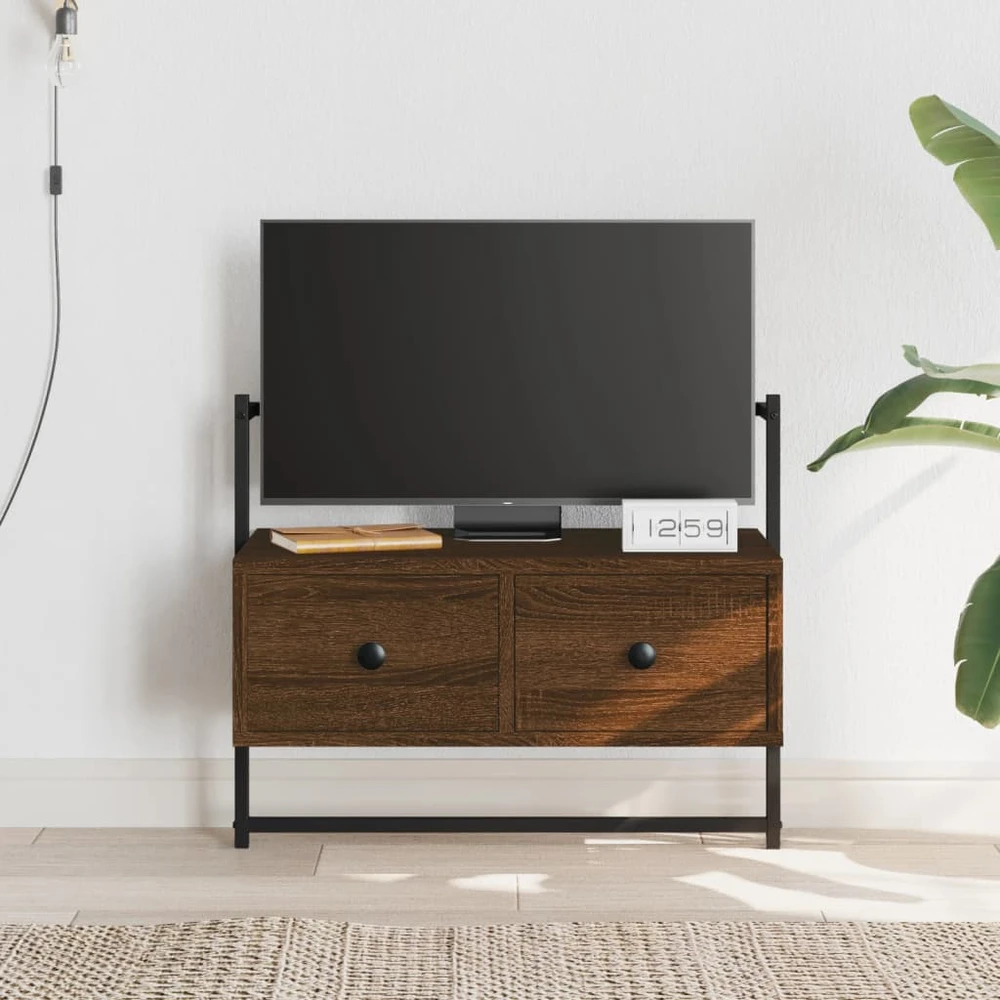TV staliukas Sieninė televizoriaus spintelė, ruda, 60,5x30x51cm, mediena
