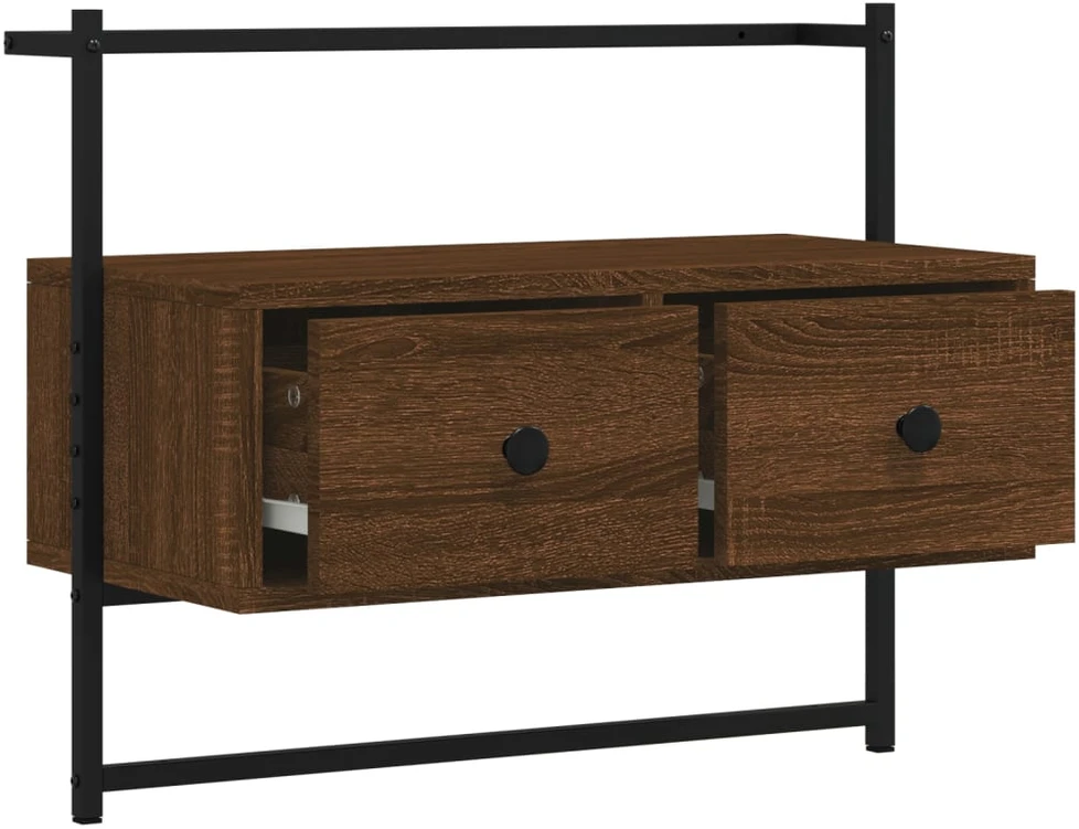 TV staliukas Sieninė televizoriaus spintelė, ruda, 60,5x30x51cm, mediena