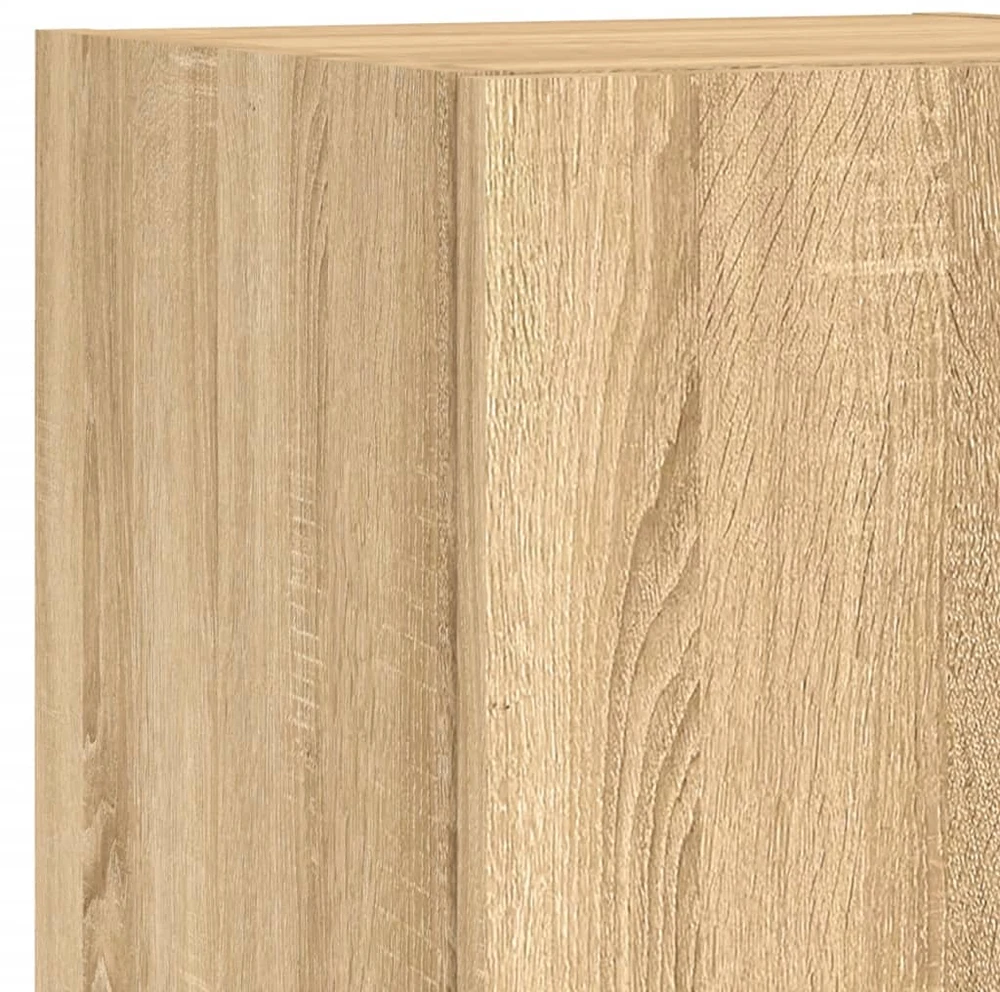 TV staliukas Sieninė TV sekcija su LED, 5 dalių, ąžuolo, apdirbta mediena