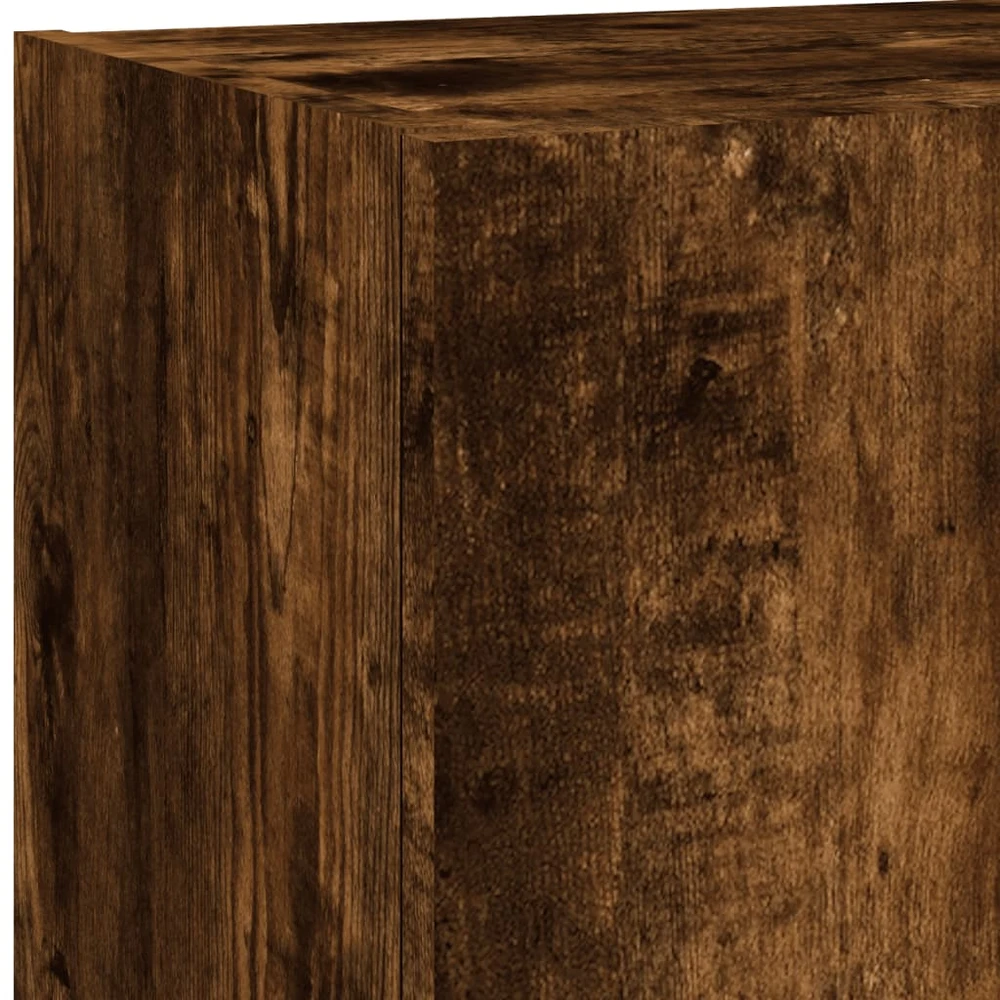 TV staliukas Sieninė TV sekcija su LED, 5 dalių, dūminio ąžuolo, mediena