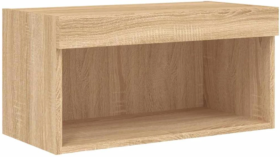TV staliukas Sieninė TV sekcija su LED, 6 dalių, ąžuolo, apdirbta mediena