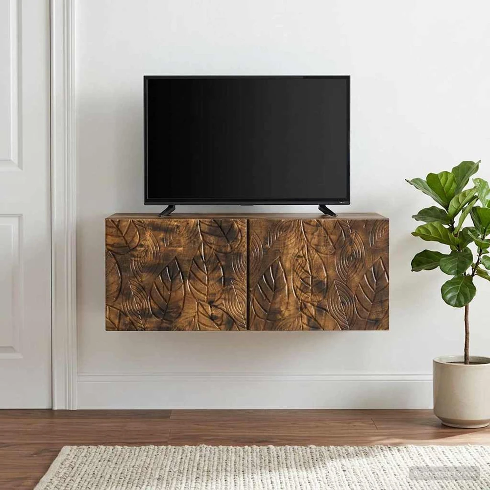 TV staliukas Sieninė TV spintelė 59,5 x 31 cm Dūminio ąžuolo