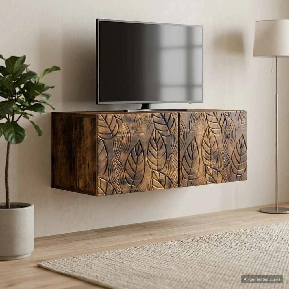 TV staliukas Sieninė TV spintelė 59,5 x 31 cm Dūminio ąžuolo