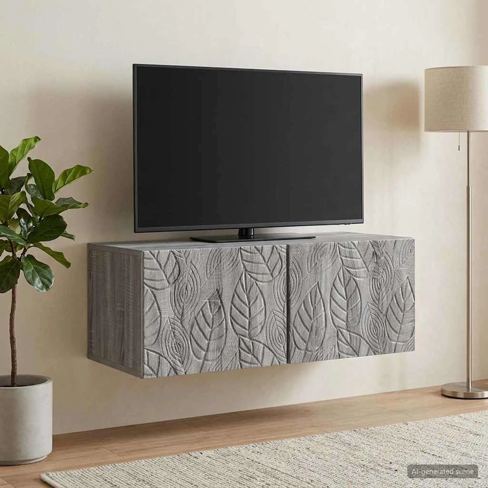 TV staliukas Sieninė TV spintelė 59,5 x 31 cm Pilka Sonoma Apdirbta mediena