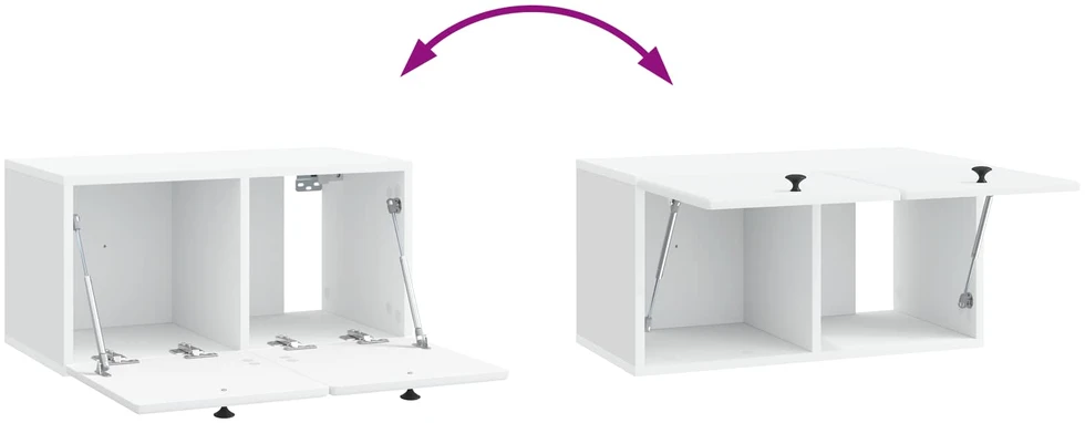 TV staliukas Sieninė TV spintelė 59,5 x 31 x 30 cm Balta Apdirbta mediena