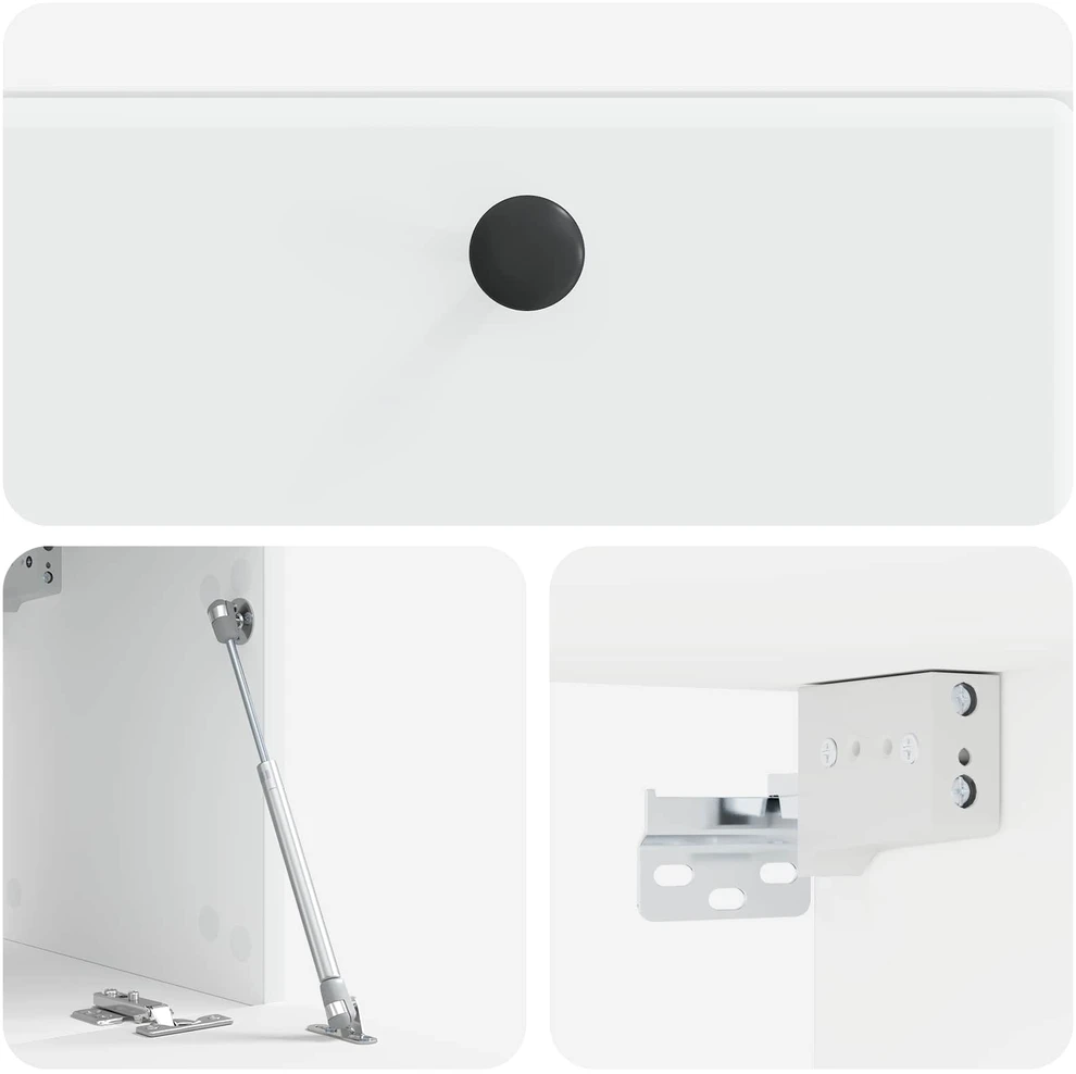TV staliukas Sieninė TV spintelė 59,5 x 31 x 30 cm Balta Apdirbta mediena