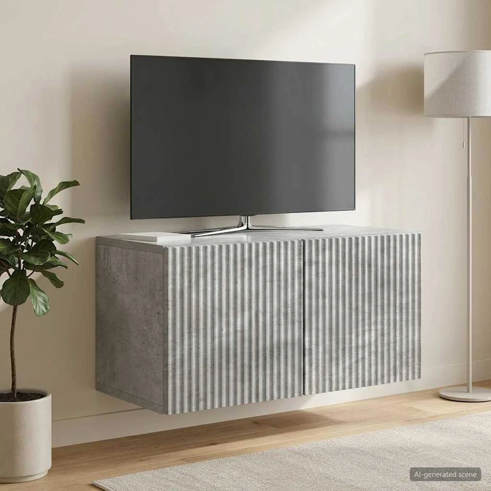TV staliukas Sieninė TV spintelė 59,5 x 31 x 30 cm Betono pilka