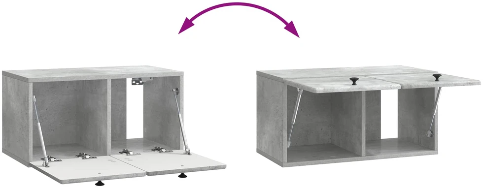 TV staliukas Sieninė TV spintelė 59,5 x 31 x 30 cm Betono pilka