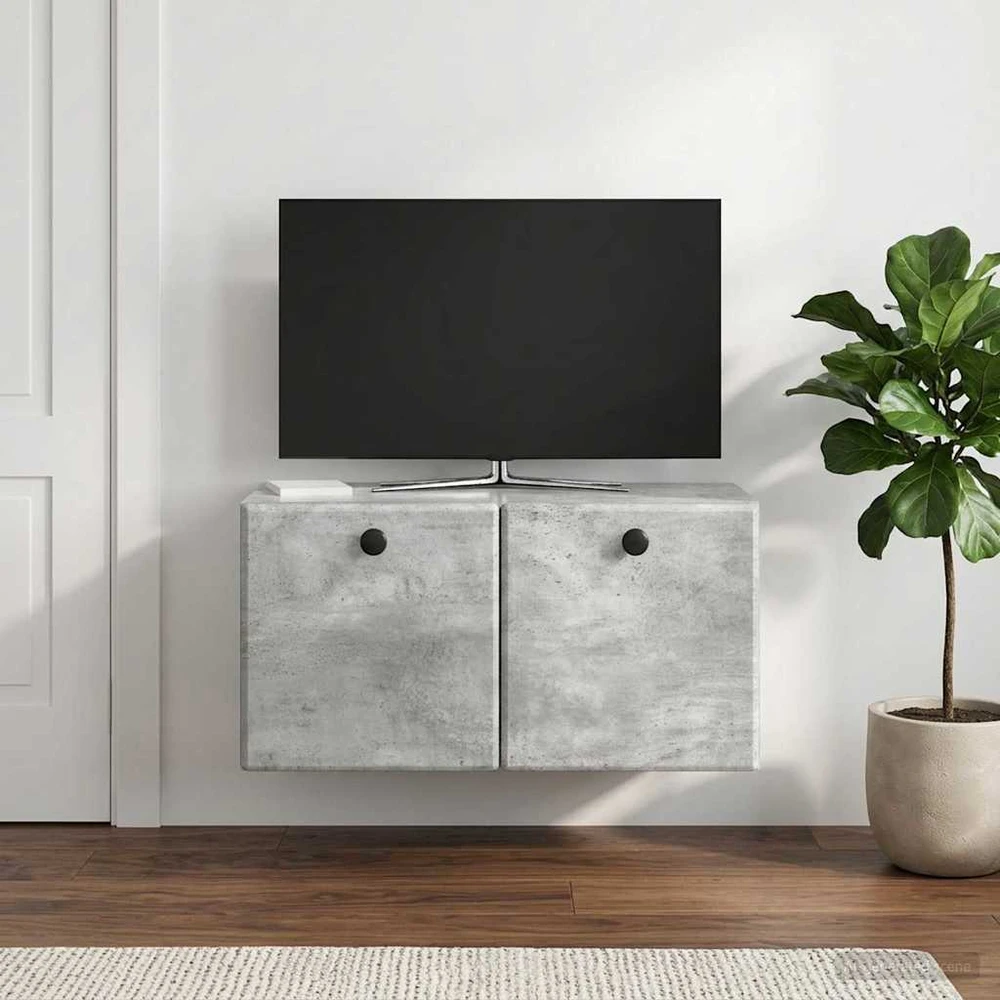 TV staliukas Sieninė TV spintelė 59,5 x 31 x 30 cm Betono pilka