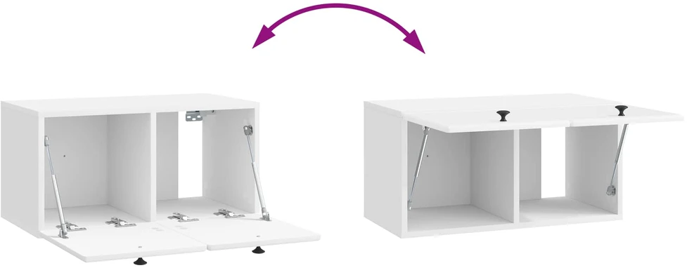 TV staliukas Sieninė TV spintelė 59,5 x 31 x 30 cm Itin blizgi balta