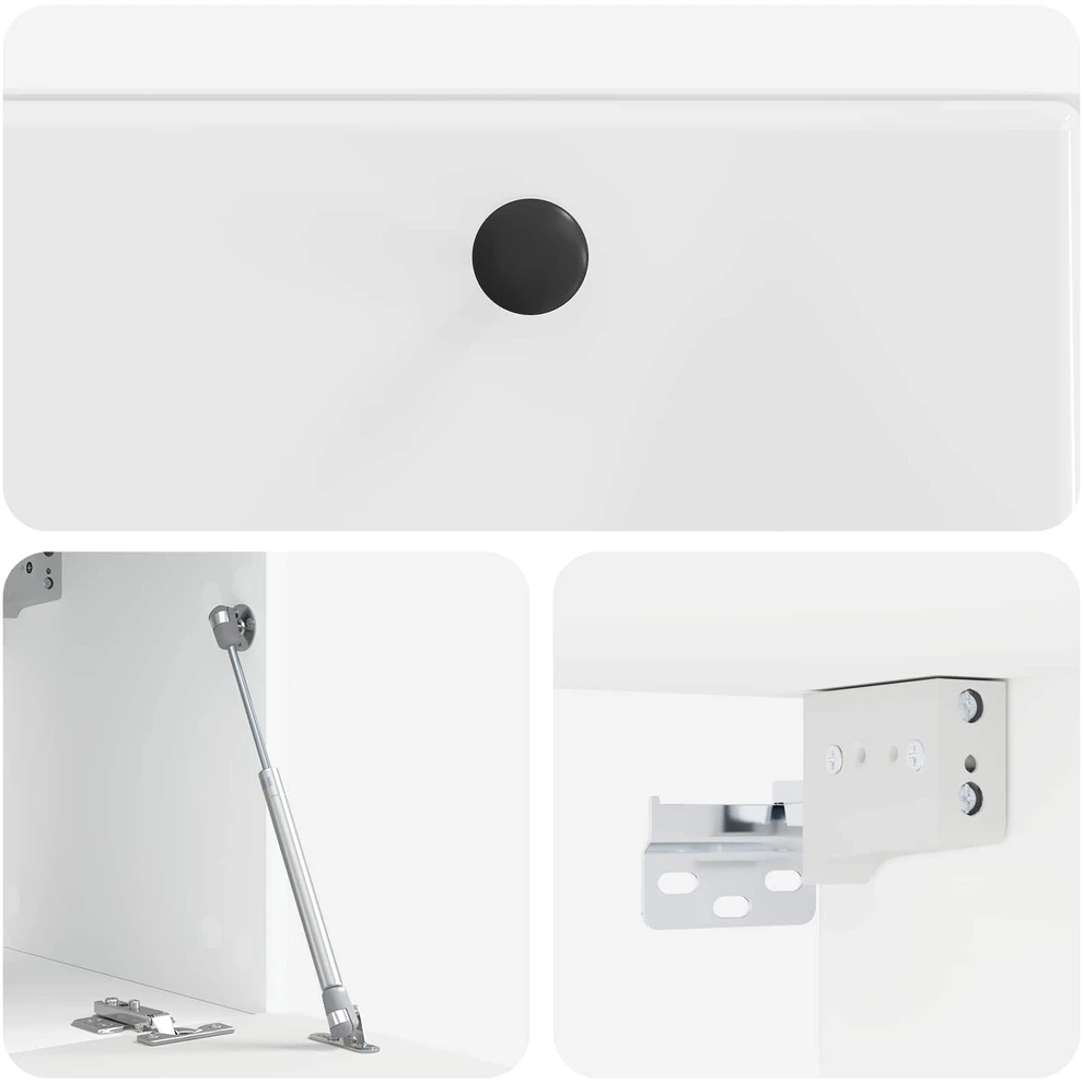 TV staliukas Sieninė TV spintelė 59,5 x 31 x 30 cm Itin blizgi balta