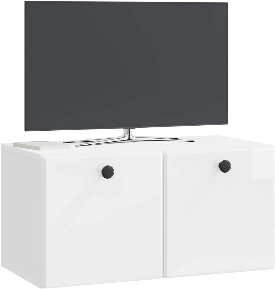 TV staliukas Sieninė TV spintelė 59,5 x 31 x 30 cm Itin blizgi balta