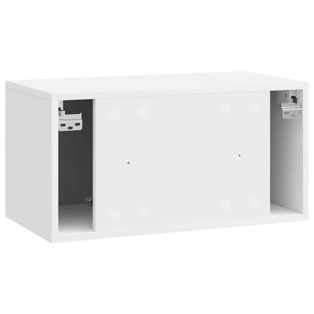 TV staliukas Sieninė TV spintelė 59,5 x 31 x 30 cm Itin blizgi balta