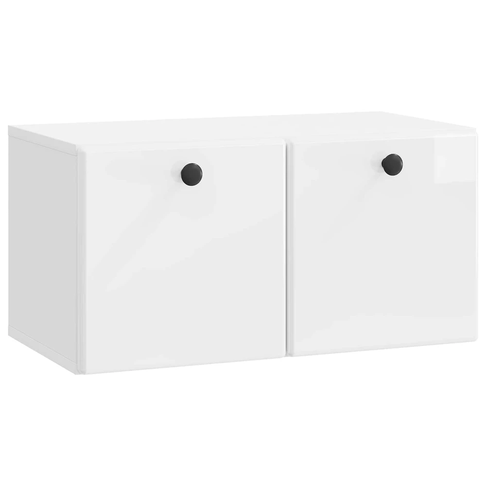 TV staliukas Sieninė TV spintelė 59,5 x 31 x 30 cm Itin blizgi balta
