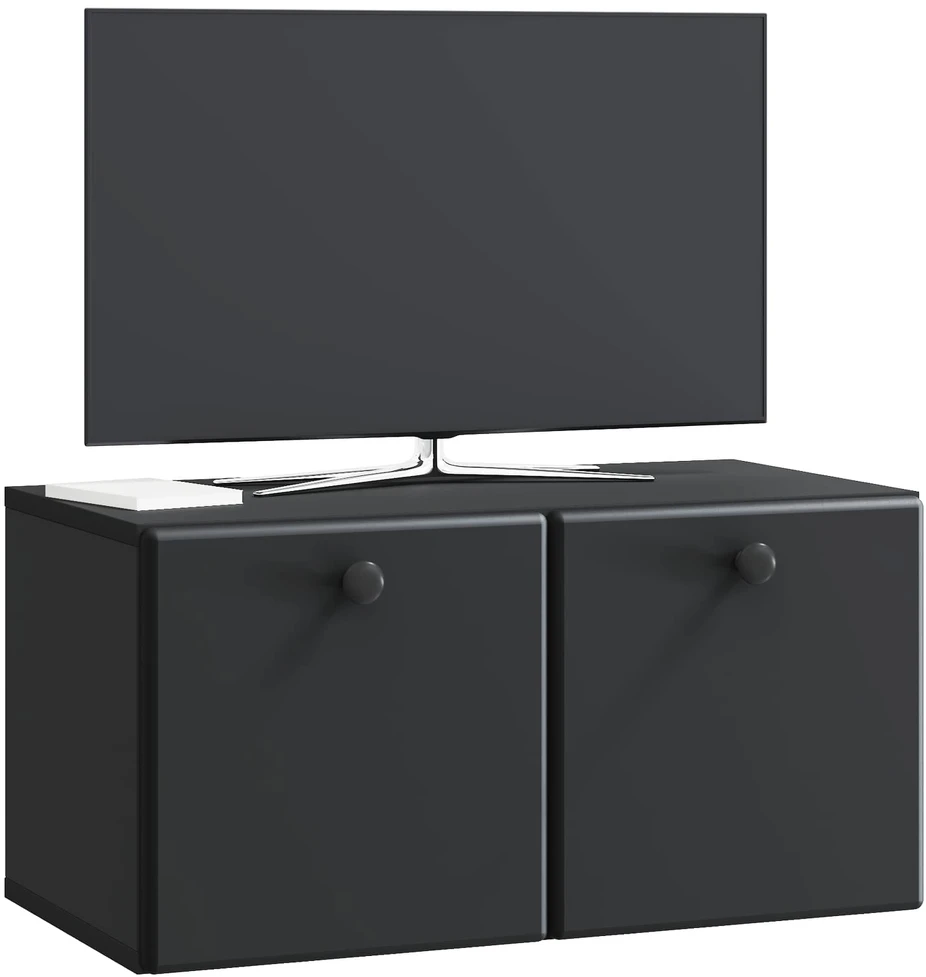 TV staliukas Sieninė TV spintelė 59,5 x 31 x 30 cm Juoda Apdirbta mediena