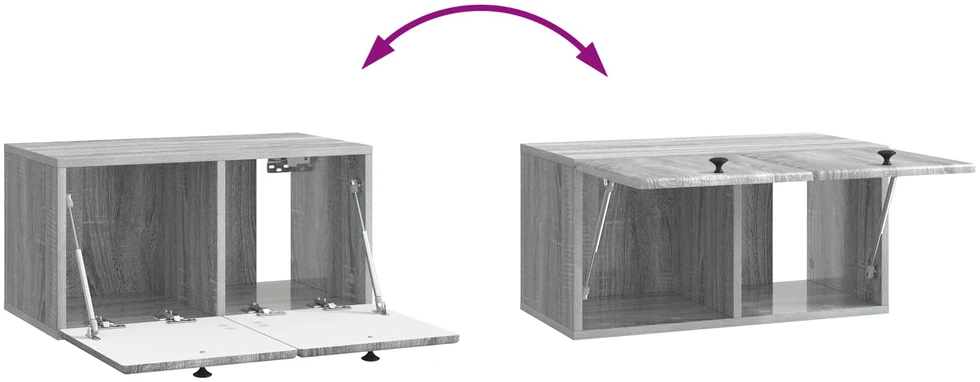 TV staliukas Sieninė TV spintelė 59,5 x 31 x 30 cm Pilka Sonoma