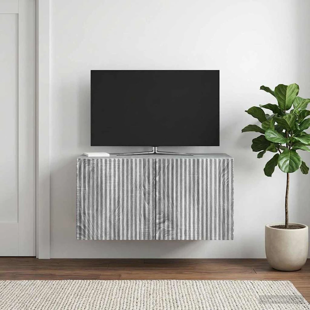 TV staliukas Sieninė TV spintelė 59,5 x 31 x 30 cm Pilka sonoma ąžuolo