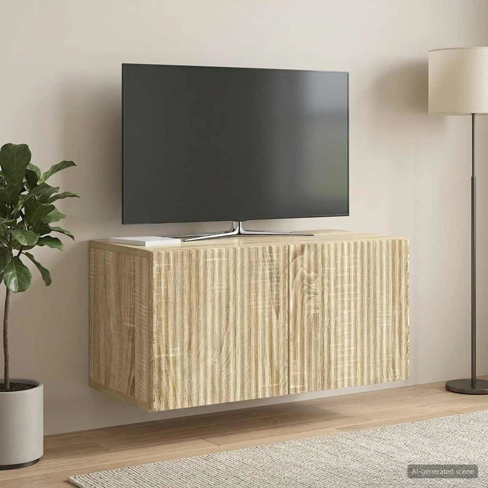 TV staliukas Sieninė TV spintelė 59,5 x 31 x 30 cm Sonoma ąžuolas