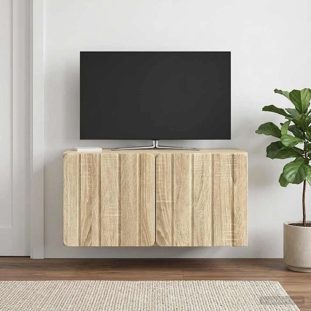 TV staliukas Sieninė TV spintelė 59,5 x 31 x 30 cm Sonoma ąžuolas