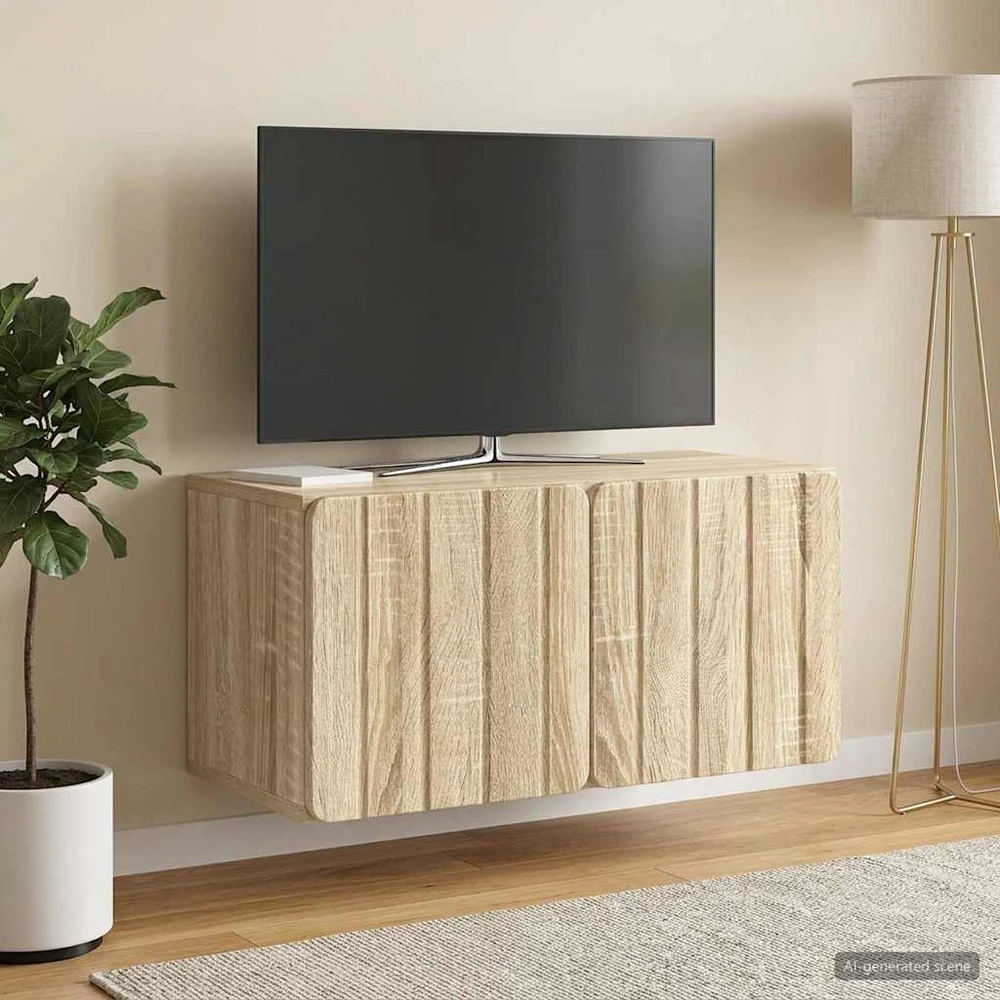 TV staliukas Sieninė TV spintelė 59,5 x 31 x 30 cm Sonoma ąžuolas
