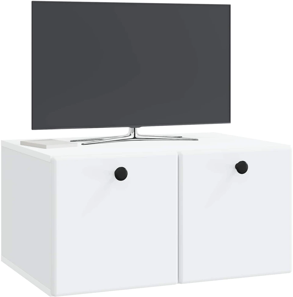 TV staliukas Sieninė TV spintelė 59,5 x 41 x 30 cm Balta Apdirbta mediena