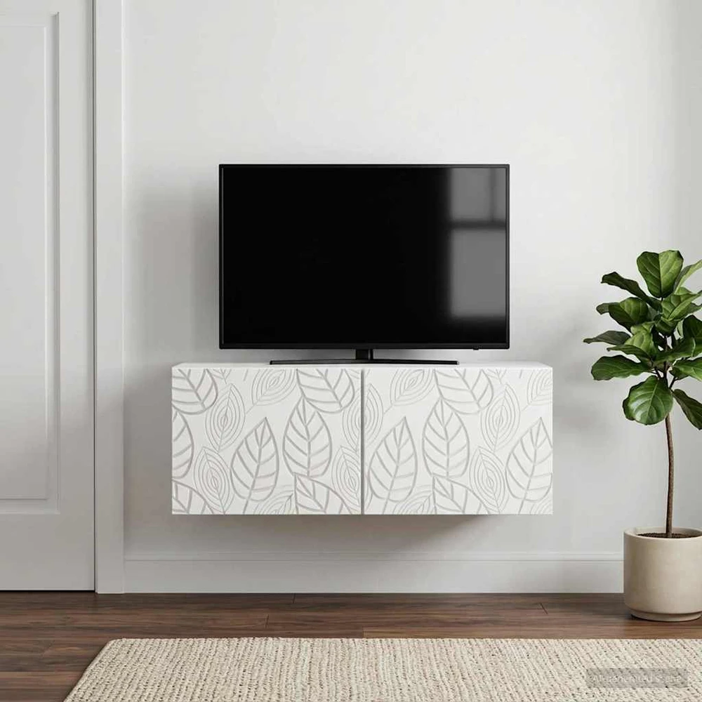 TV staliukas Sieninė TV spintelė 59,5 x 41 x 30 cm Balta Apdirbta mediena