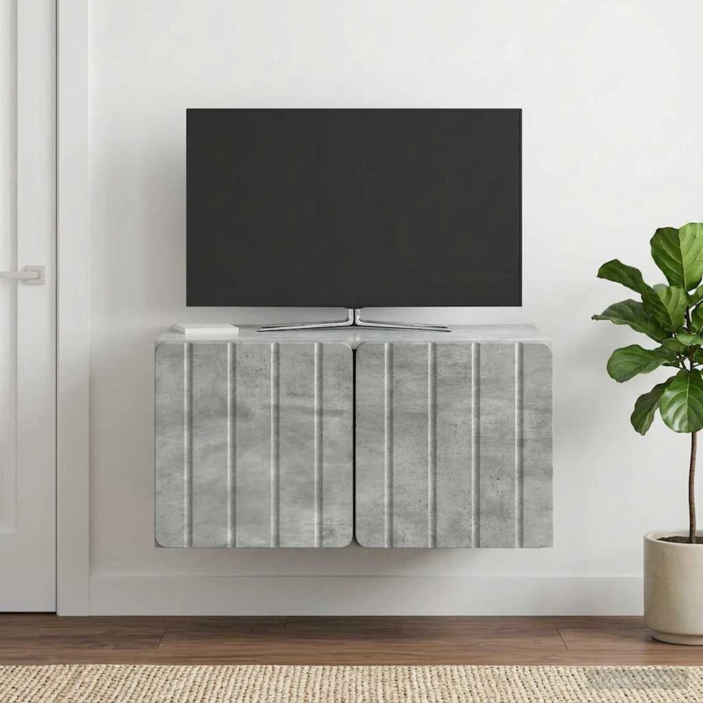 TV staliukas Sieninė TV spintelė 59,5 x 41 x 30 cm Betono pilka