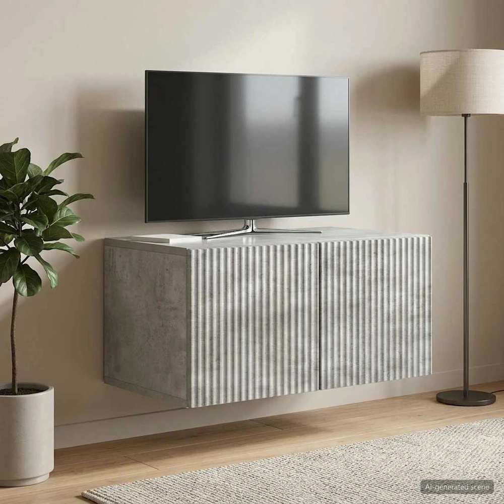 TV staliukas Sieninė TV spintelė 59,5 x 41 x 30 cm Betono pilka