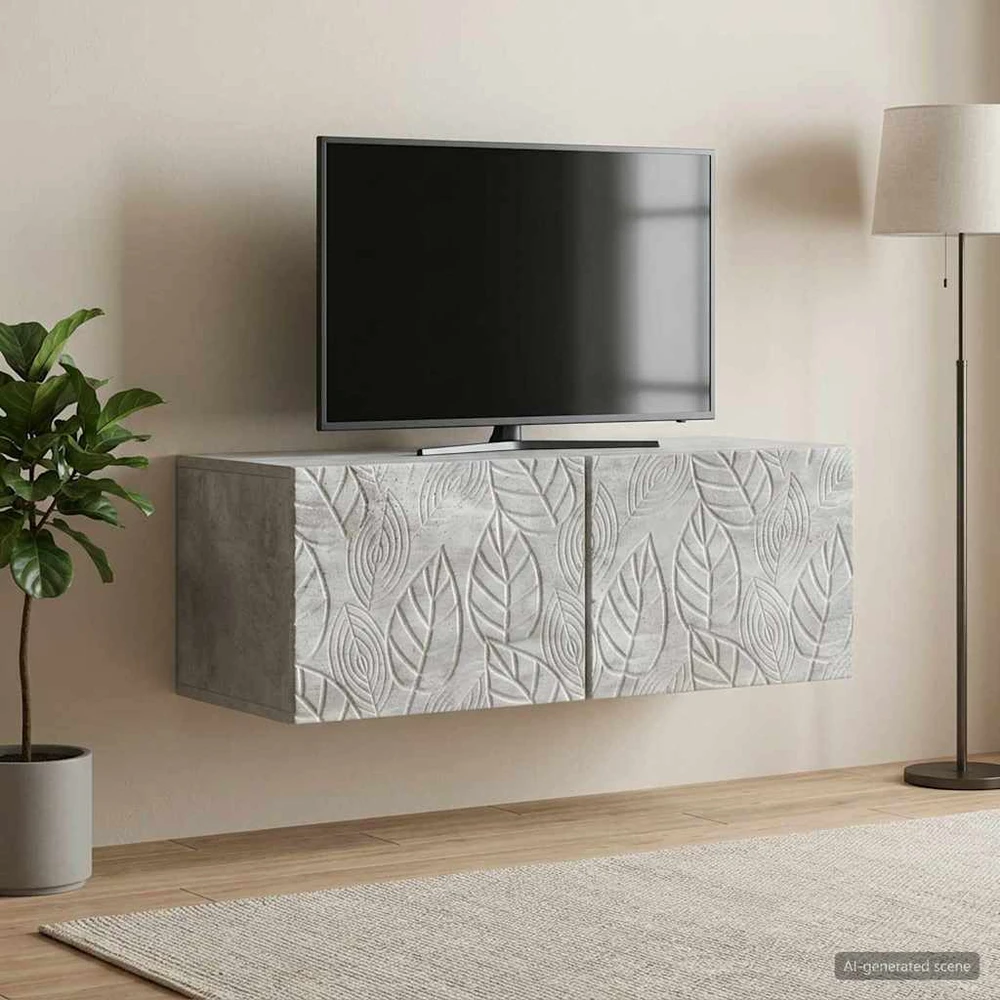 TV staliukas Sieninė TV spintelė 59,5 x 41 x 30 cm Betono pilka