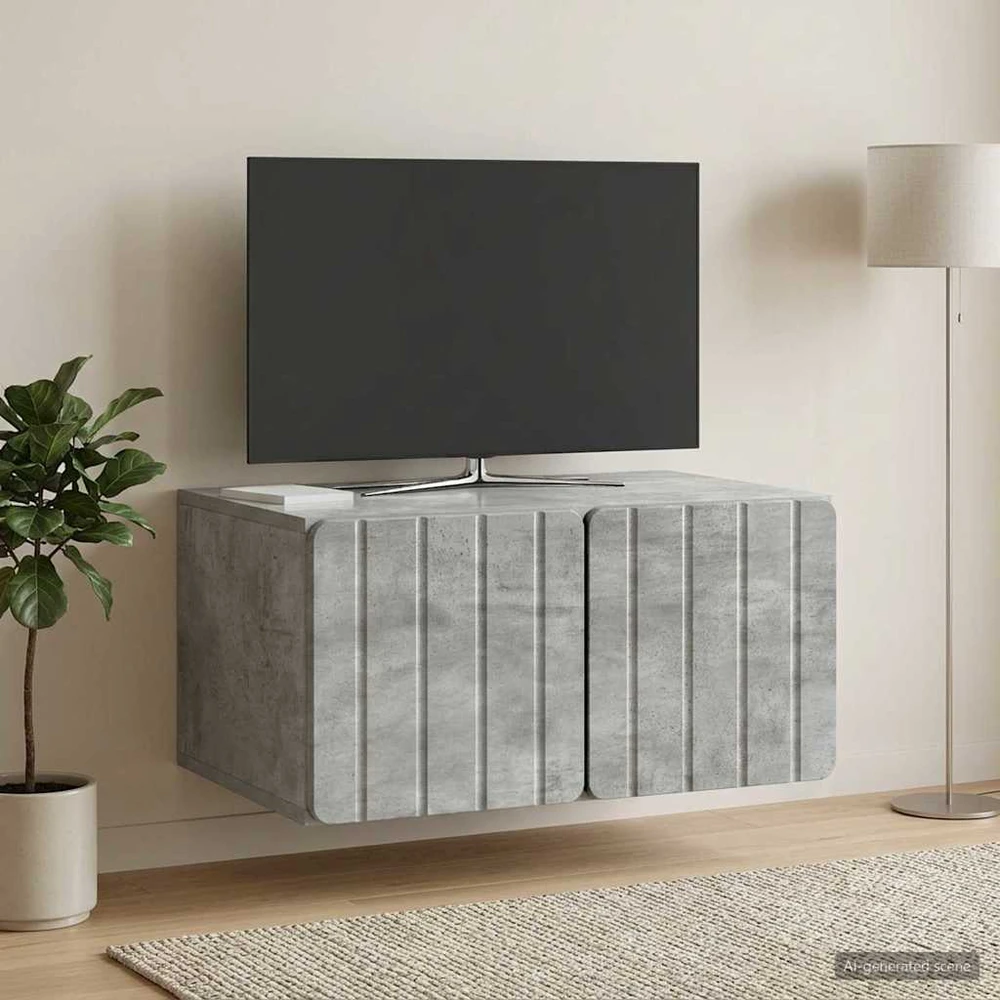 TV staliukas Sieninė TV spintelė 59,5 x 41 x 30 cm Betono pilka