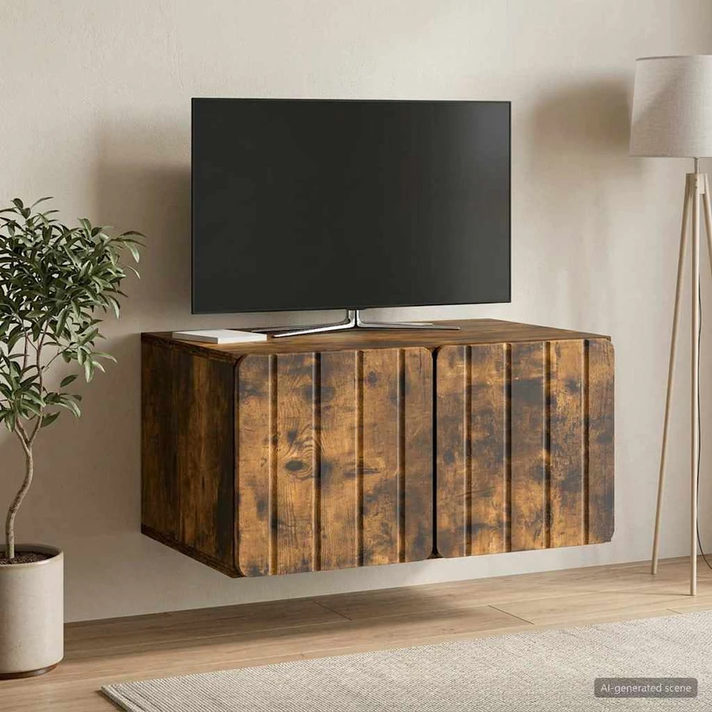 TV staliukas Sieninė TV spintelė 59,5 x 41 x 30 cm Dūminio ąžuolo