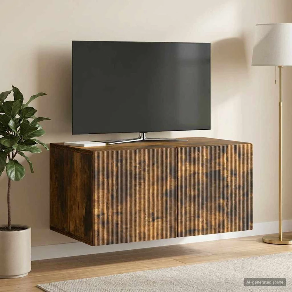 TV staliukas Sieninė TV spintelė 59,5 x 41 x 30 cm Dūminio ąžuolo