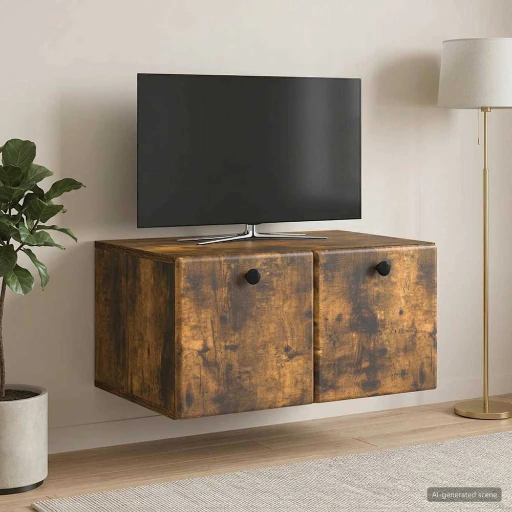 TV staliukas Sieninė TV spintelė 59,5 x 41 x 30 cm Dūminio ąžuolo