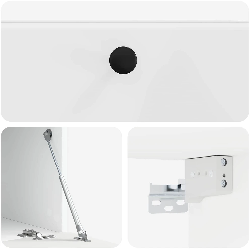TV staliukas Sieninė TV spintelė 59,5 x 41 x 30 cm Itin blizgi balta