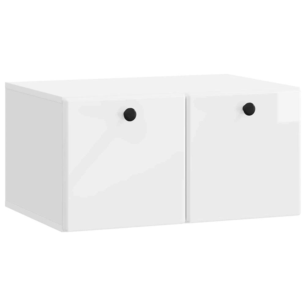 TV staliukas Sieninė TV spintelė 59,5 x 41 x 30 cm Itin blizgi balta