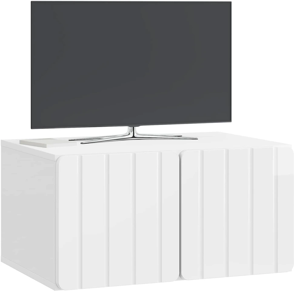 TV staliukas Sieninė TV spintelė 59,5 x 41 x 30 cm Itin blizgi balta