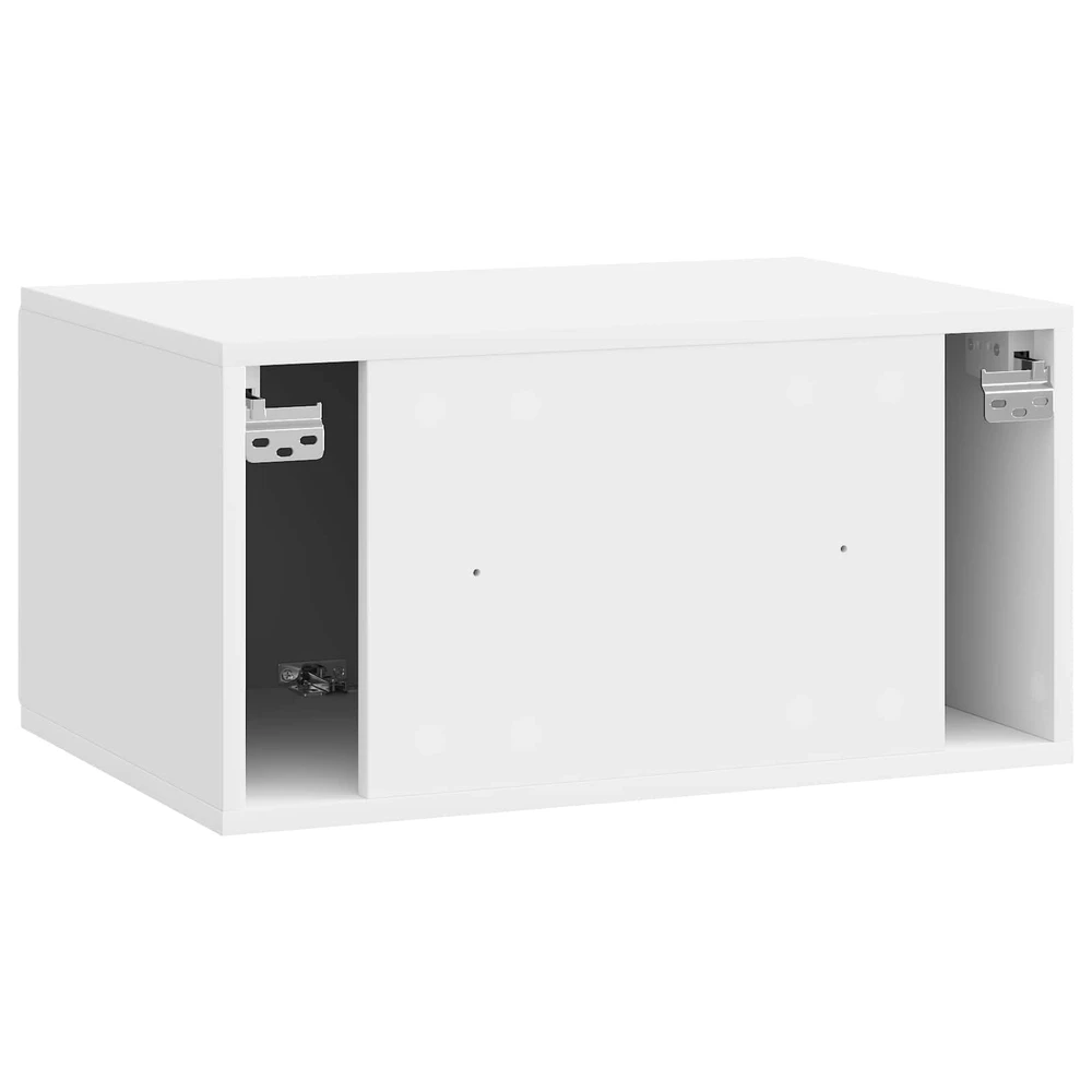 TV staliukas Sieninė TV spintelė 59,5 x 41 x 30 cm Itin blizgi balta