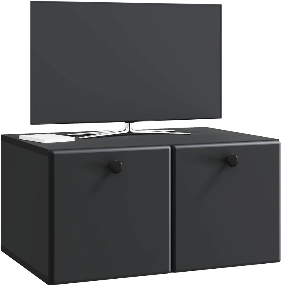 TV staliukas Sieninė TV spintelė 59,5 x 41 x 30 cm Juoda Apdirbta mediena