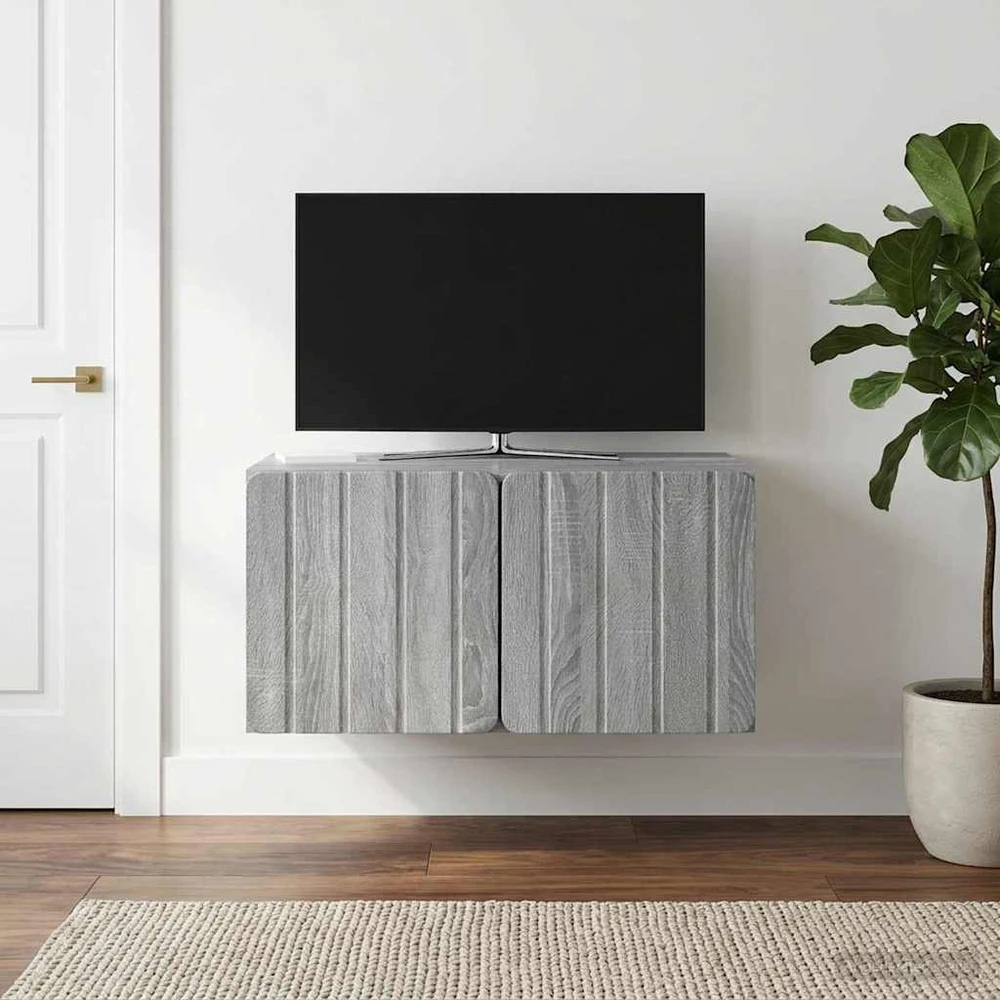 TV staliukas Sieninė TV spintelė 59,5 x 41 x 30 cm Pilka Sonoma