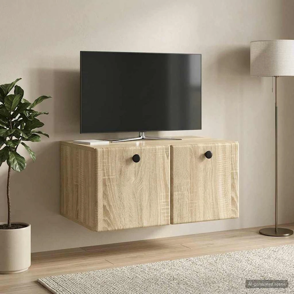 TV staliukas Sieninė TV spintelė 59,5 x 41 x 30 cm Sonoma ąžuolas