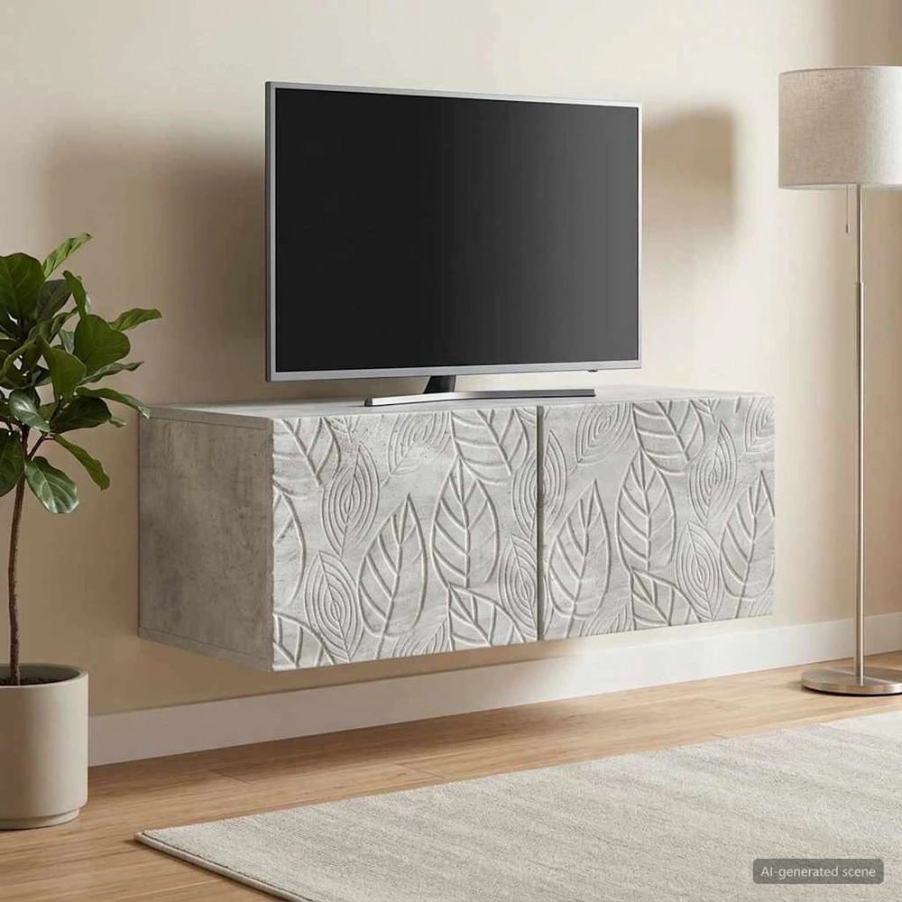 TV staliukas Sieninė TV spintelė 78,5 x 31 cm Betono pilka Apdirbta mediena