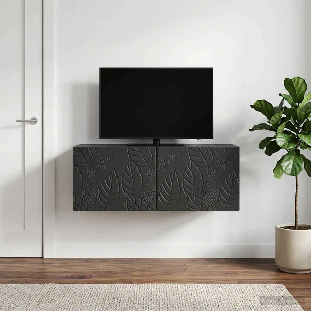 TV staliukas Sieninė TV spintelė 78,5 x 31 cm Juoda Apdirbta mediena