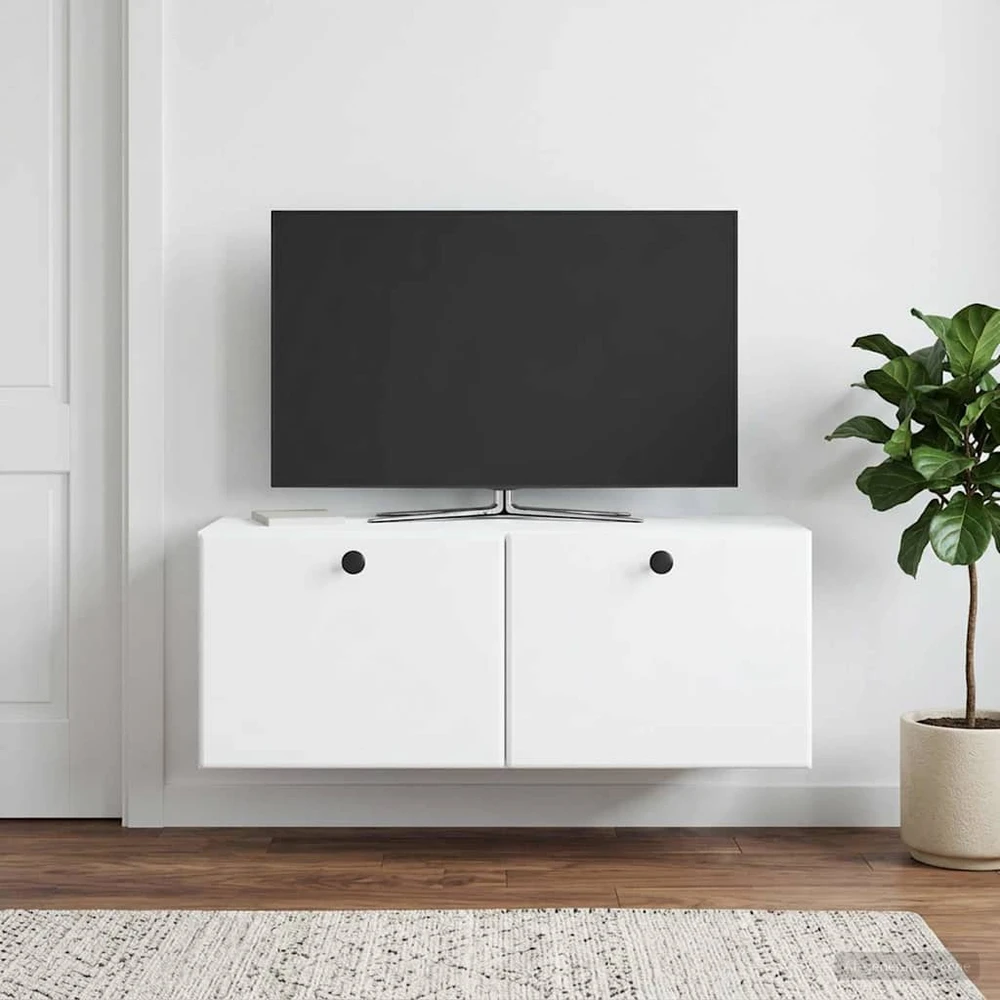 TV staliukas Sieninė TV spintelė 78,5 x 31 x 30 cm Balta Apdirbta mediena