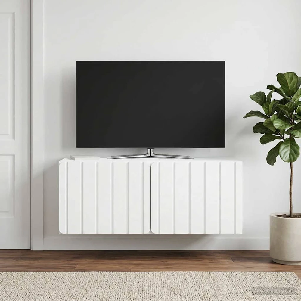 TV staliukas Sieninė TV spintelė 78,5 x 31 x 30 cm Balta Apdirbta mediena