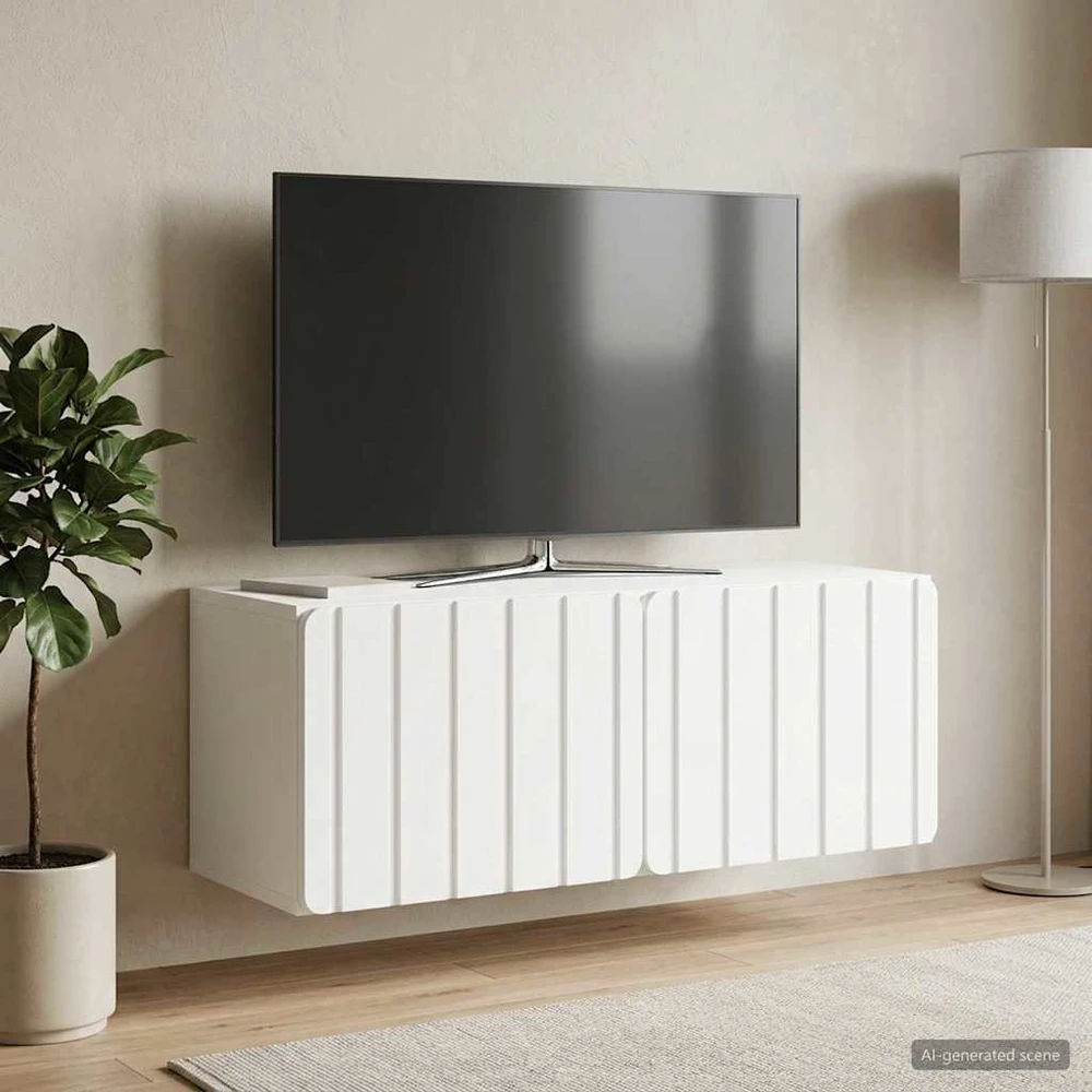 TV staliukas Sieninė TV spintelė 78,5 x 31 x 30 cm Balta Apdirbta mediena