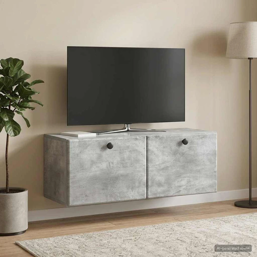 TV staliukas Sieninė TV spintelė 78,5 x 31 x 30 cm Betono pilka