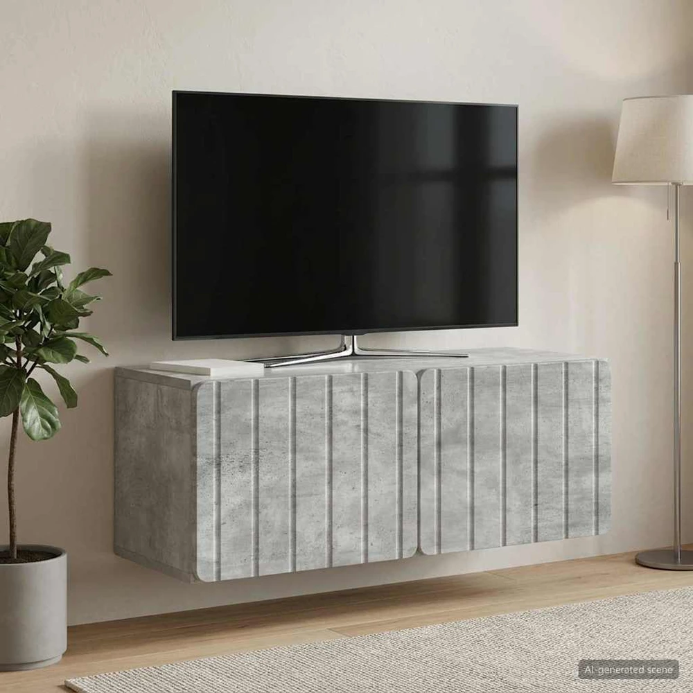 TV staliukas Sieninė TV spintelė 78,5 x 31 x 30 cm Betono pilka