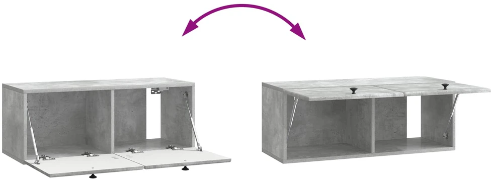 TV staliukas Sieninė TV spintelė 78,5 x 31 x 30 cm Betono pilka